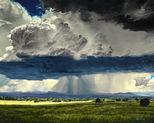 "Black Hills"  18x23 Storm Clouds Over Prairie Weather Painting