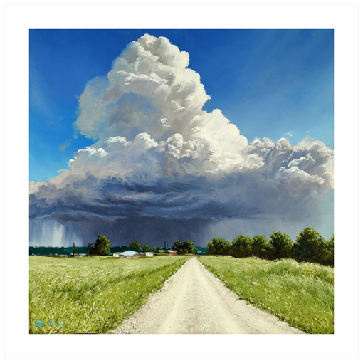 "Possibilities" 12x12 Storm Cloud Over Prairie Weather Paper Print