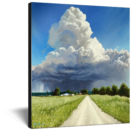 "Possibilities" Storm Cloud Over Prairie Weather Canvas Print