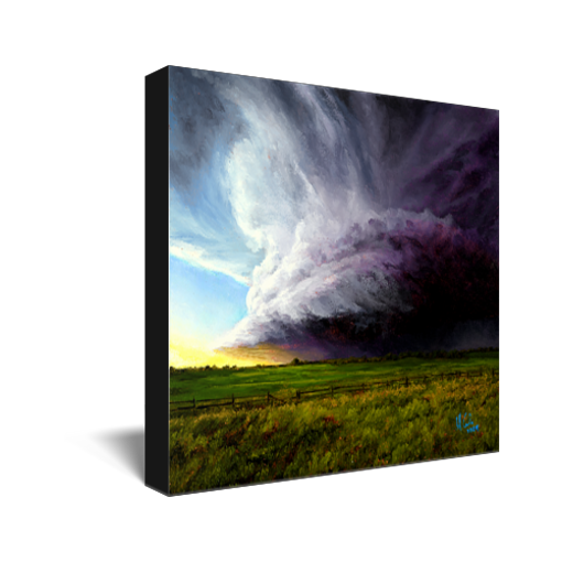 "Mourning" Supercell At Sunset Weather Canvas Print