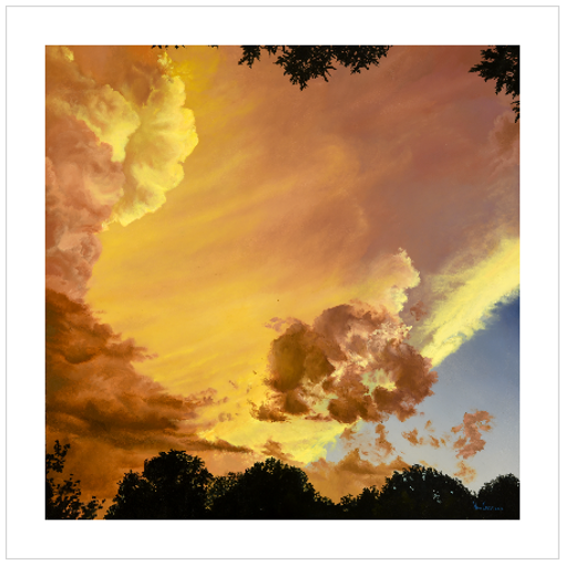 "Surreal Glow" 12x12 Storm Cloud At Sunset Weather Paper Print