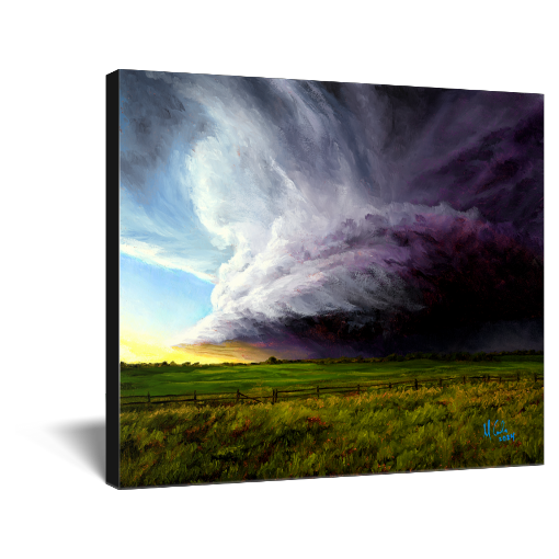 "Mourning" Supercell At Sunset Weather Canvas Print