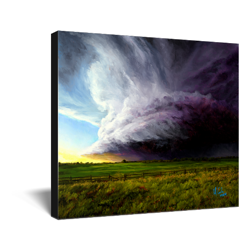 "Mourning" Supercell At Sunset Weather Canvas Print