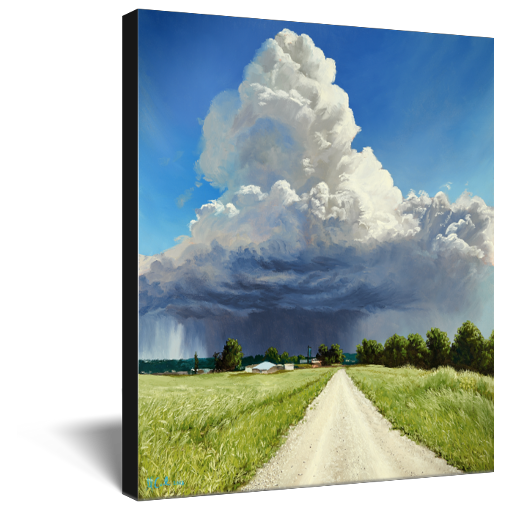 "Possibilities" Storm Cloud Over Prairie Weather Canvas Print